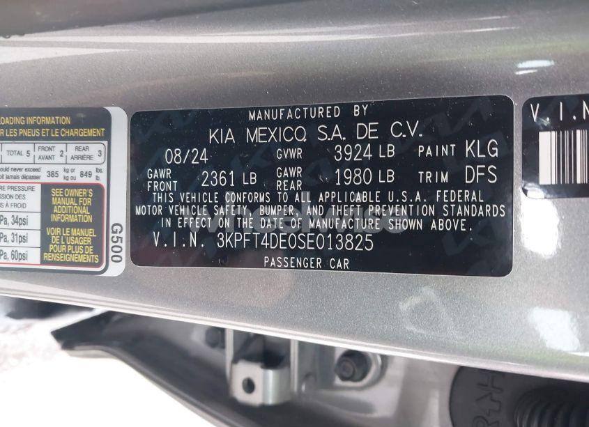 Photo 9 of 2025 Kia K4 LXS (VIN 3KPFT4DE0SE013825)