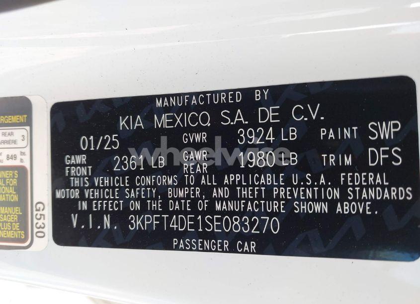 Photo 9 of 2025 Kia K4 LX (VIN 3KPFT4DE1SE083270)