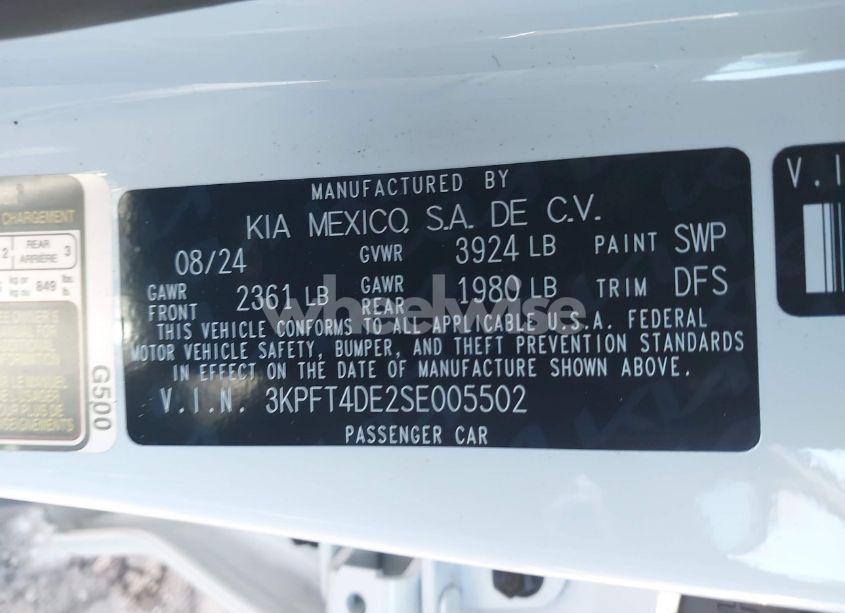 Photo 9 of 2025 Kia K4 LXS (VIN 3KPFT4DE2SE005502)