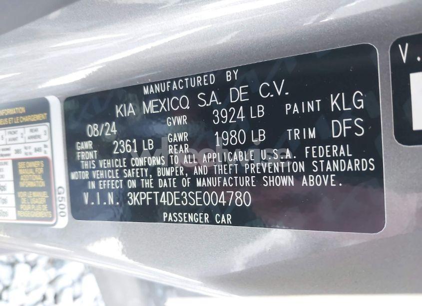 Photo 9 of 2025 Kia K4 LXS (VIN 3KPFT4DE3SE004780)