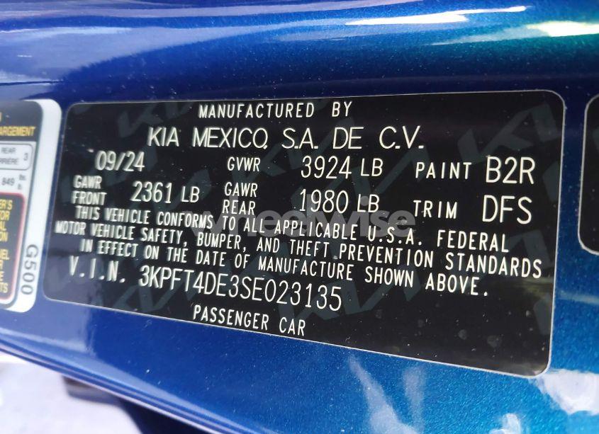 Photo 9 of 2025 Kia K4 LXS (VIN 3KPFT4DE3SE023135)