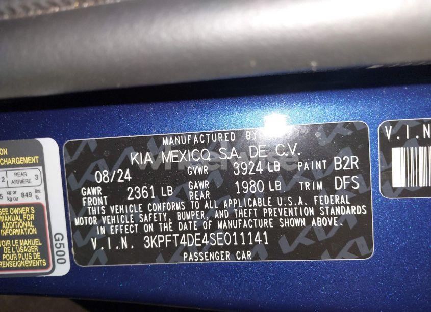 Photo 9 of 2025 Kia K4 LXS (VIN 3KPFT4DE4SE011141)