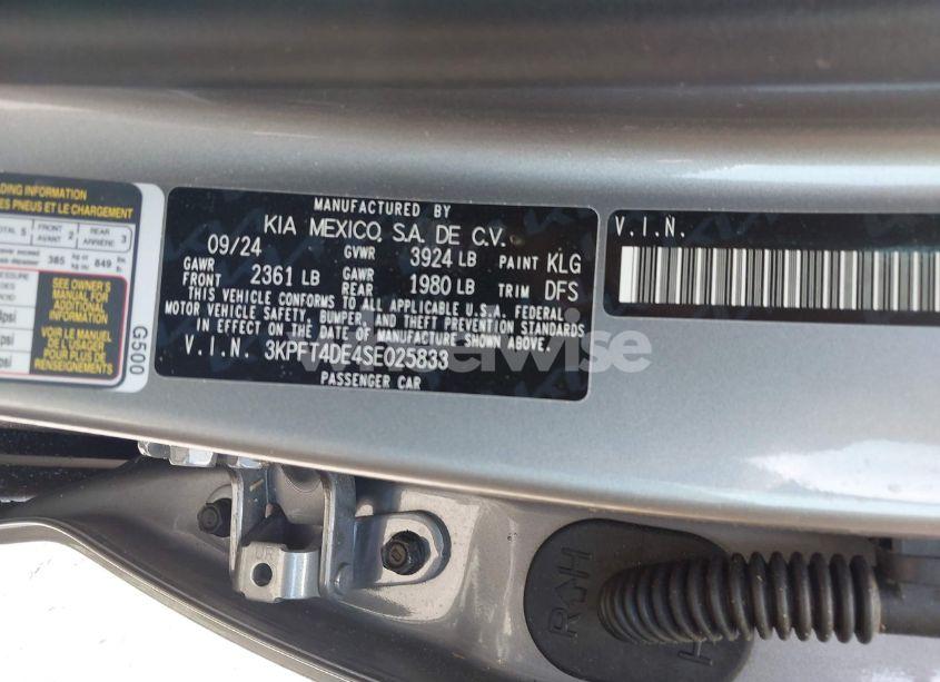 Photo 9 of 2025 Kia K4 LXS (VIN 3KPFT4DE4SE025833)