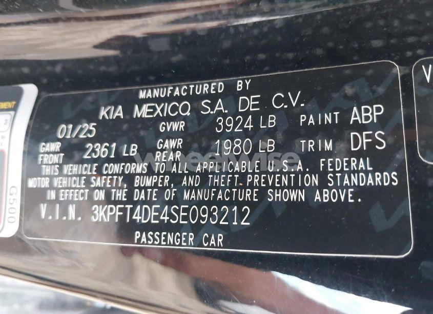 Photo 9 of 2025 Kia K4 LXS (VIN 3KPFT4DE4SE093212)