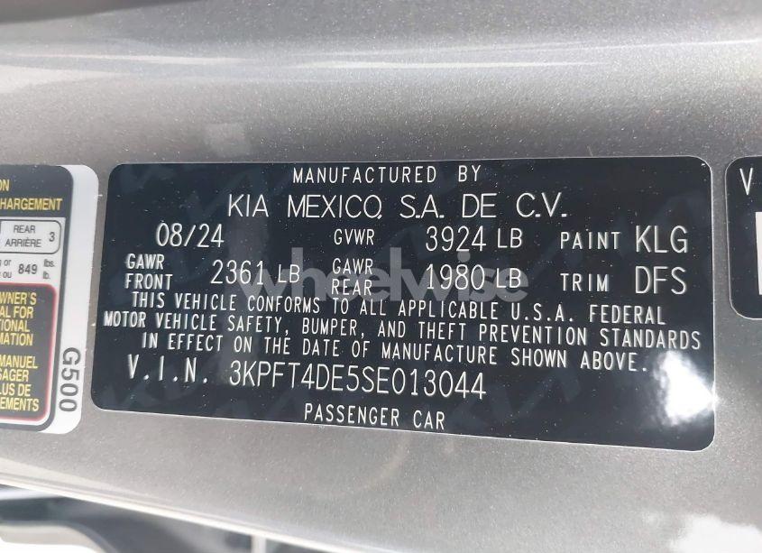 Photo 9 of 2025 Kia K4 LXS (VIN 3KPFT4DE5SE013044)