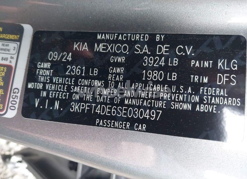 Photo 9 of 2025 Kia K4 LXS (VIN 3KPFT4DE6SE030497)