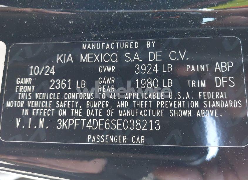 Photo 9 of 2025 Kia K4 LXS (VIN 3KPFT4DE6SE038213)