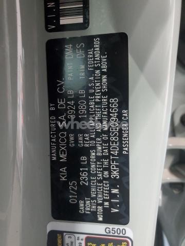 Photo 8 of 2025 KIA K4 LX (VIN 3KPFT4DE8SE094668)