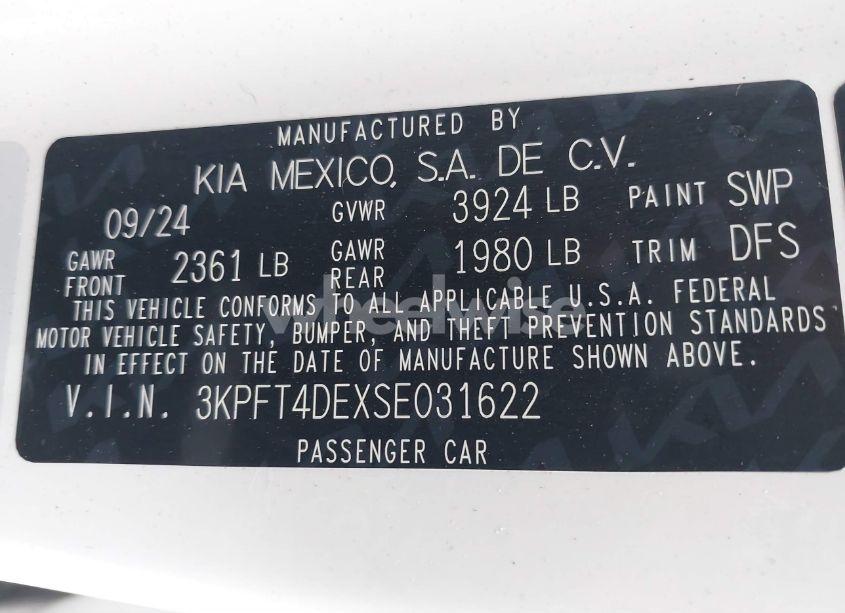 Photo 9 of 2025 Kia K4 LXS (VIN 3KPFT4DEXSE031622)