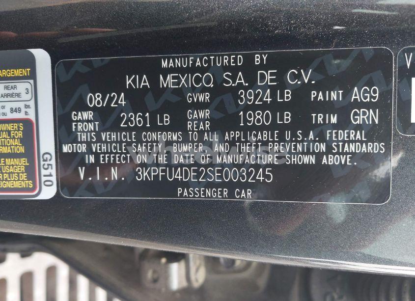 Photo 9 of 2025 Kia K4 EX (VIN 3KPFU4DE2SE003245)