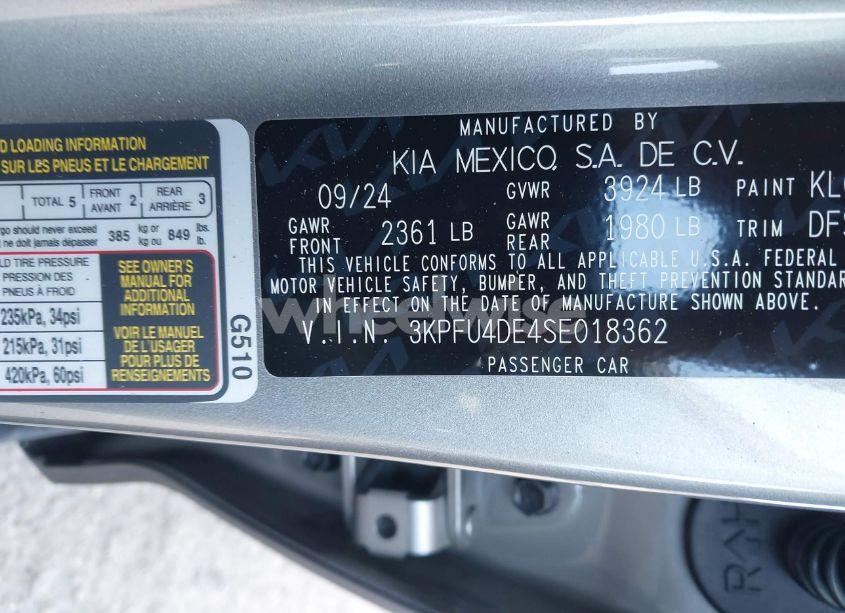 Photo 9 of 2025 Kia K4 EX (VIN 3KPFU4DE4SE018362)