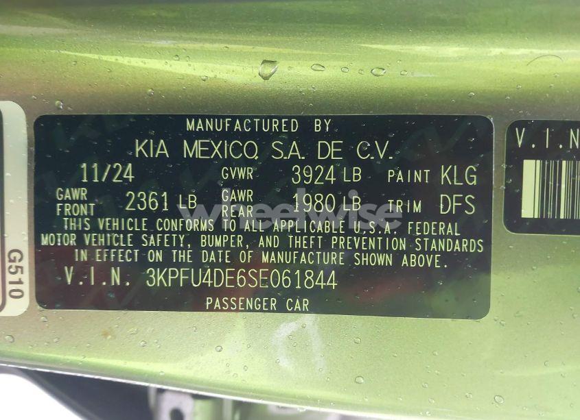 Photo 9 of 2025 Kia K4 EX (VIN 3KPFU4DE6SE061844)