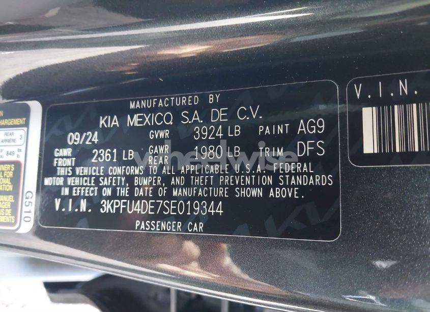 Photo 9 of 2025 Kia K4 EX (VIN 3KPFU4DE7SE019344)