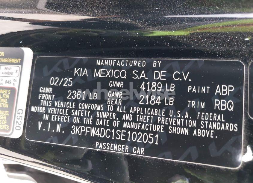 Photo 9 of 2025 Kia K4 GT-LINE TURBO (VIN 3KPFW4DC1SE102051)