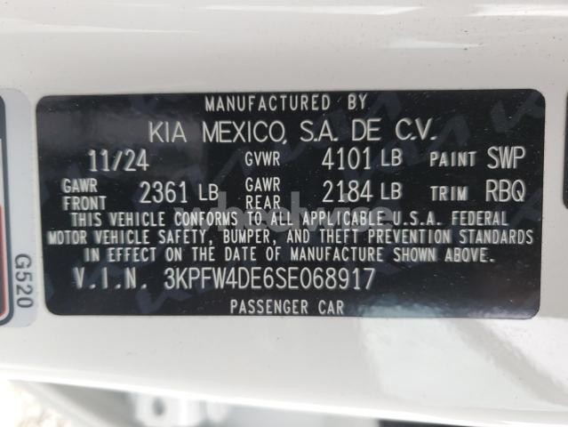 Photo 11 of 2025 KIA K4 GT LINE (VIN 3KPFW4DE6SE068917)