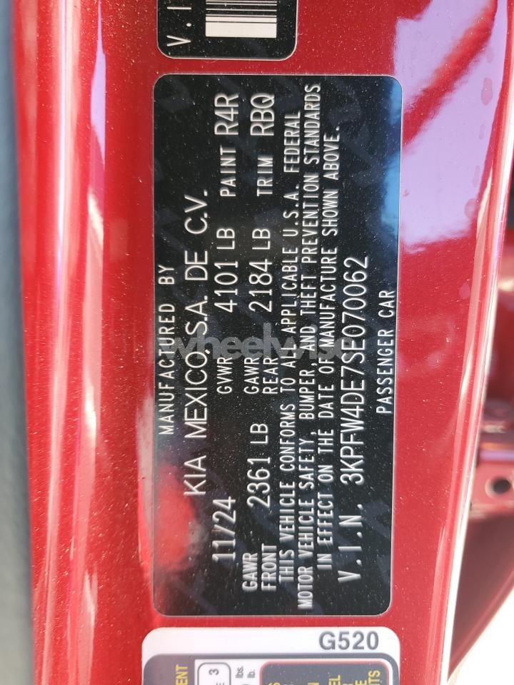 Photo 13 of 2025 KIA K4 GT LINE (VIN 3KPFW4DE7SE070062)