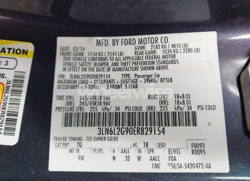 Photo 9 of 2014 Lincoln Mkz (VIN 3LN6L2G90ER829154)