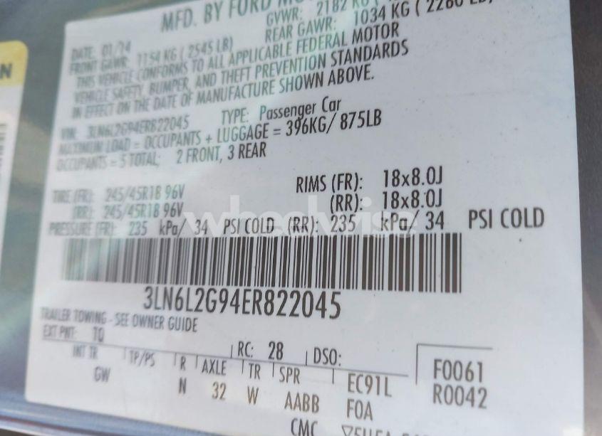 Photo 9 of 2014 Lincoln Mkz (VIN 3LN6L2G94ER822045)