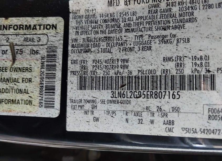 Photo 9 of 2014 Lincoln Mkz (VIN 3LN6L2G95ER807165)