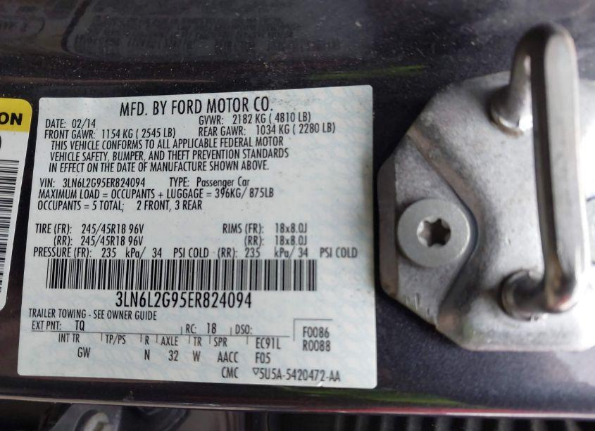 Photo 9 of 2014 Lincoln Mkz (VIN 3LN6L2G95ER824094)