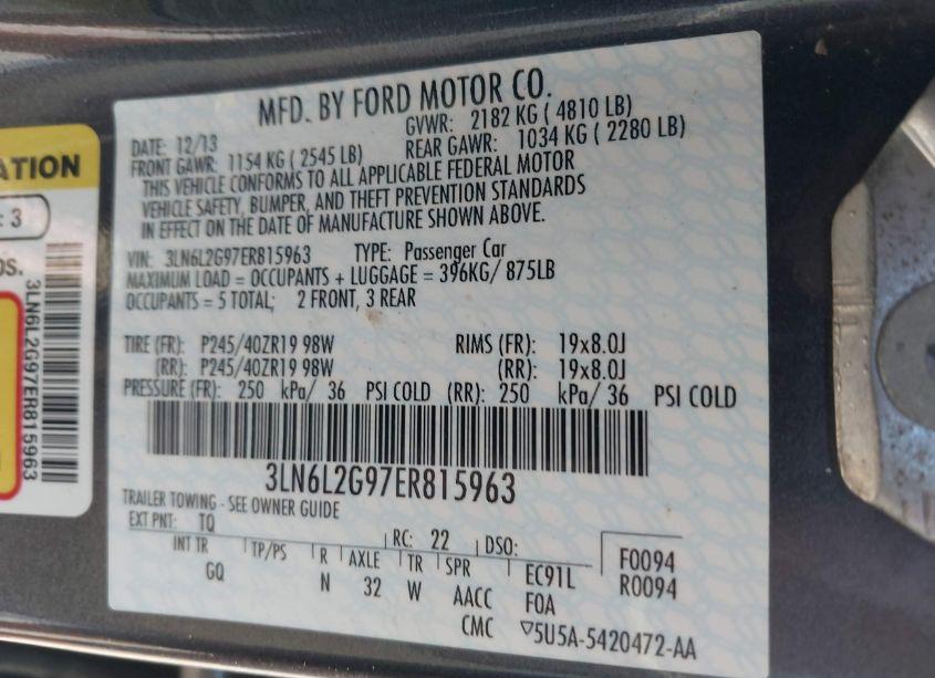 Photo 9 of 2014 Lincoln Mkz (VIN 3LN6L2G97ER815963)