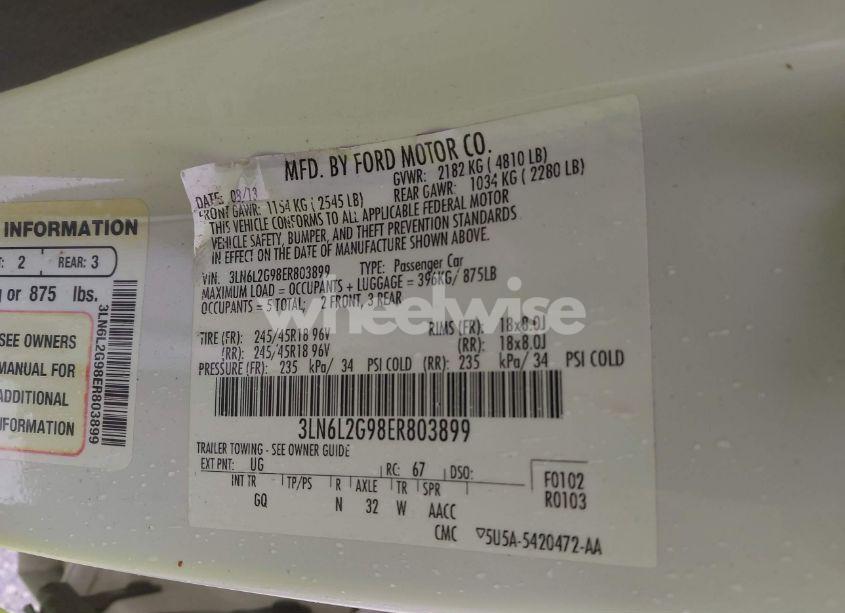 Photo 9 of 2014 Lincoln Mkz (VIN 3LN6L2G98ER803899)