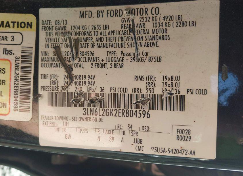 Photo 9 of 2014 Lincoln Mkz (VIN 3LN6L2GK2ER804596)