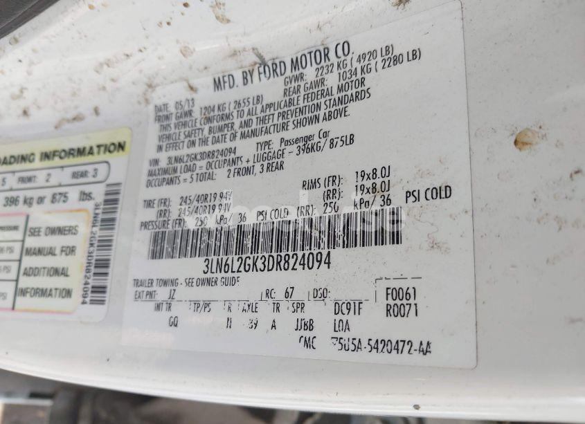 Photo 9 of 2013 Lincoln Mkz (VIN 3LN6L2GK3DR824094)