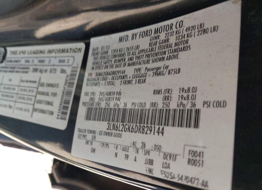 Photo 9 of 2013 Lincoln Mkz (VIN 3LN6L2GK6DR829144)