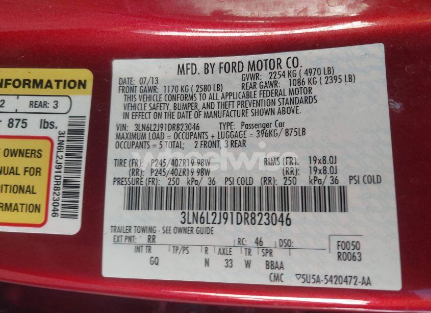 Photo 9 of 2013 Lincoln Mkz (VIN 3LN6L2J91DR823046)