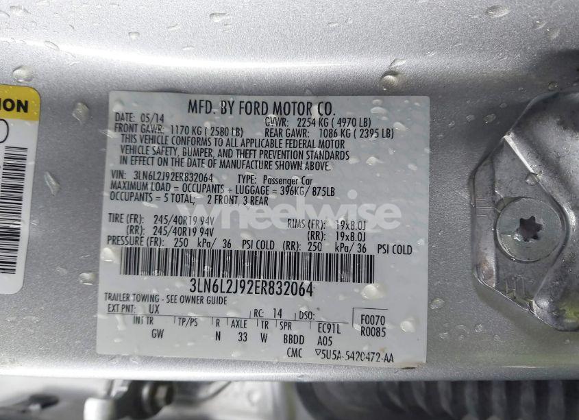 Photo 9 of 2014 Lincoln Mkz (VIN 3LN6L2J92ER832064)