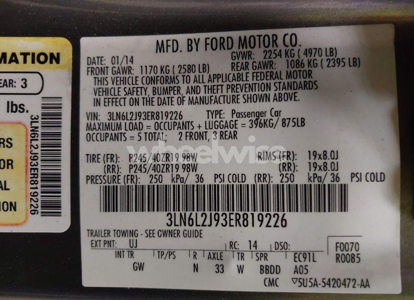 Photo 9 of 2014 Lincoln Mkz (VIN 3LN6L2J93ER819226)