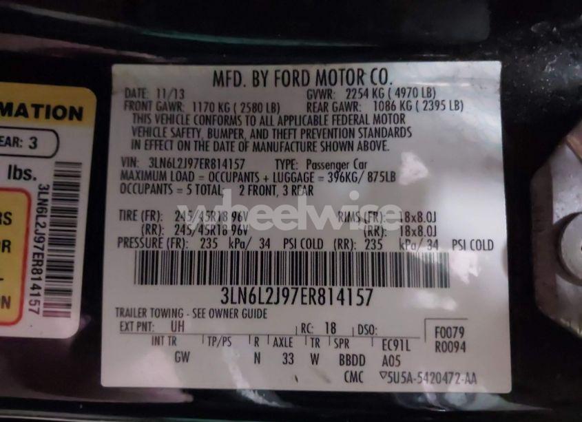 Photo 9 of 2014 Lincoln Mkz (VIN 3LN6L2J97ER814157)