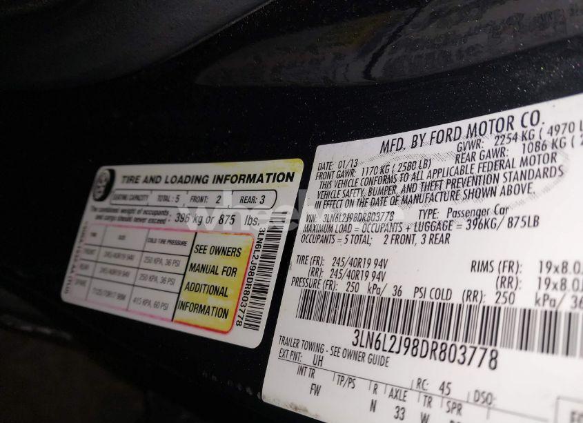 Photo 9 of 2013 Lincoln Mkz (VIN 3LN6L2J98DR803778)