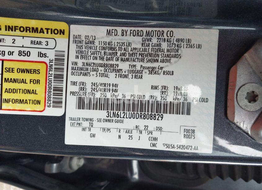 Photo 9 of 2013 Lincoln Mkz HYBRID (VIN 3LN6L2LU0DR808829)