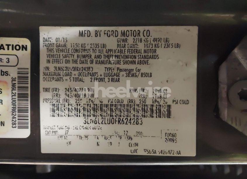 Photo 9 of 2015 Lincoln Mkz HYBRID (VIN 3LN6L2LU0FR624283)