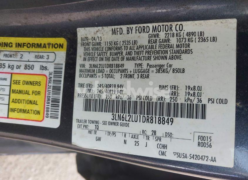 Photo 9 of 2013 Lincoln Mkz HYBRID (VIN 3LN6L2LU1DR818849)