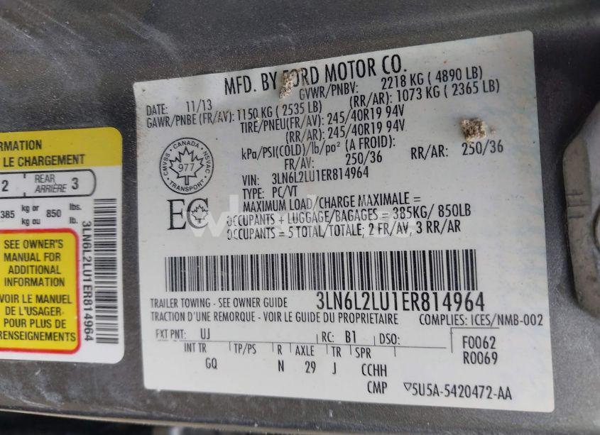 Photo 9 of 2014 Lincoln Mkz HYBRID (VIN 3LN6L2LU1ER814964)