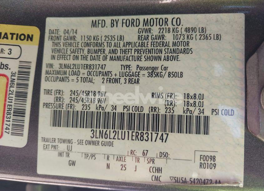 Photo 9 of 2014 Lincoln Mkz HYBRID (VIN 3LN6L2LU1ER831747)