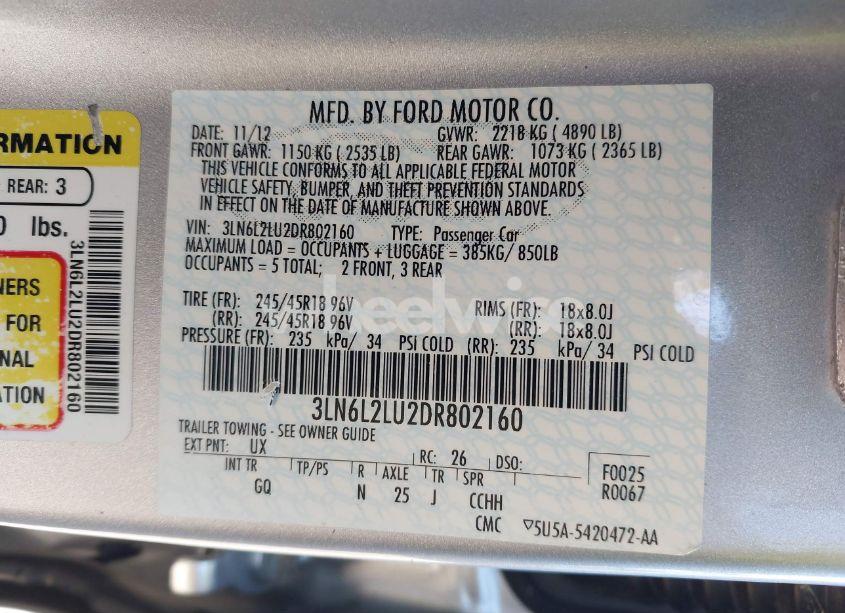 Photo 9 of 2013 Lincoln Mkz HYBRID (VIN 3LN6L2LU2DR802160)