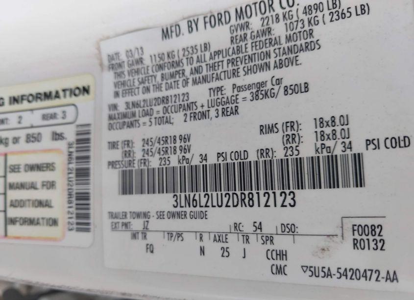 Photo 9 of 2013 Lincoln Mkz HYBRID (VIN 3LN6L2LU2DR812123)