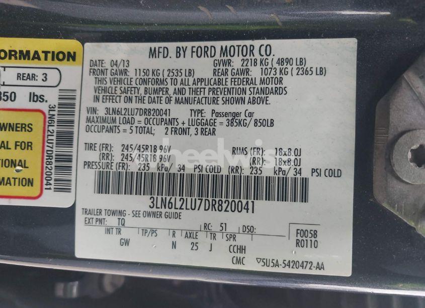 Photo 9 of 2013 Lincoln Mkz HYBRID (VIN 3LN6L2LU7DR820041)