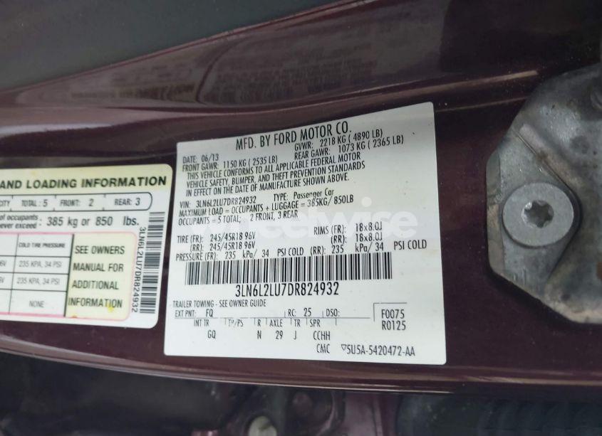 Photo 9 of 2013 Lincoln Mkz HYBRID (VIN 3LN6L2LU7DR824932)