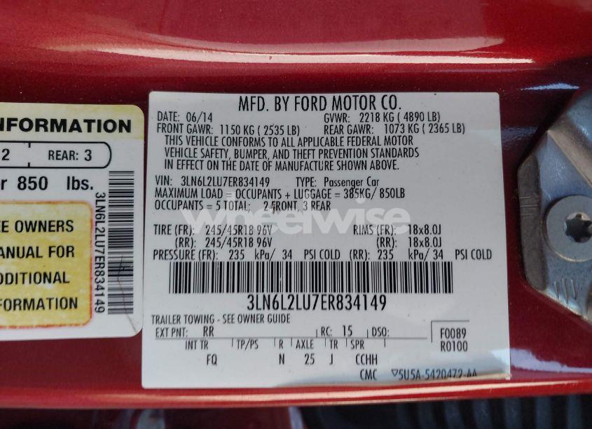 Photo 9 of 2014 Lincoln Mkz HYBRID (VIN 3LN6L2LU7ER834149)