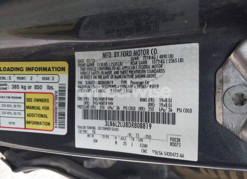 Photo 9 of 2013 Lincoln Mkz HYBRID (VIN 3LN6L2LU8DR808819)