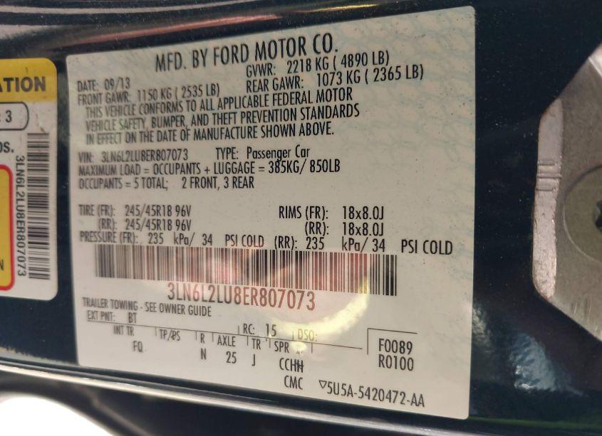 Photo 9 of 2014 Lincoln Mkz HYBRID (VIN 3LN6L2LU8ER807073)