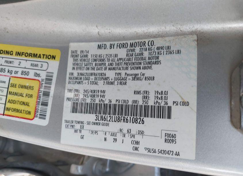 Photo 9 of 2015 Lincoln Mkz HYBRID (VIN 3LN6L2LU8FR610826)