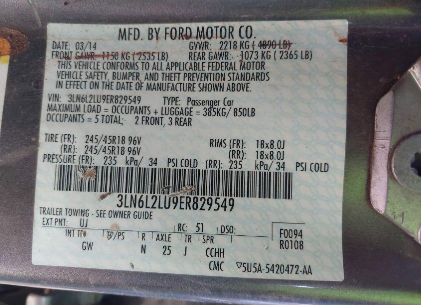 Photo 9 of 2014 Lincoln Mkz HYBRID (VIN 3LN6L2LU9ER829549)