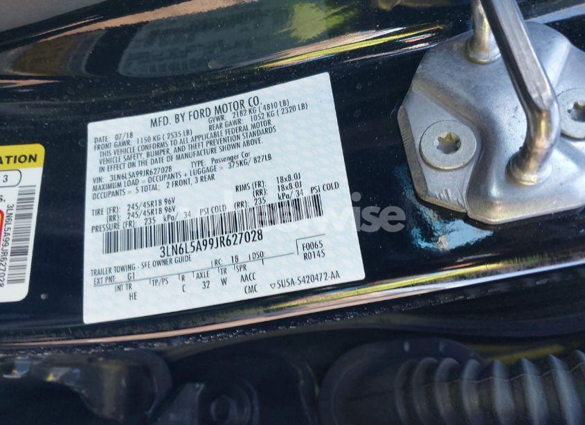 Photo 9 of 2018 Lincoln Mkz PREMIERE (VIN 3LN6L5A99JR627028)