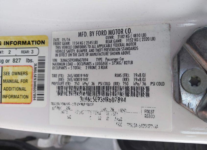 Photo 9 of 2017 Lincoln Mkz RESERVE (VIN 3LN6L5E93HR607894)